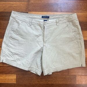 Bandolino Jeans Jamie Khaki Tan Linen Blend Shorts Size 12